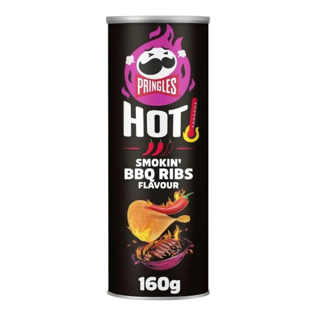 UK Pringles Hot Smokin BBQ Ribs Flavour 160g