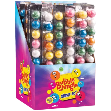 Bubble Jungle Fruit Bubblegum Balls Giant-10 Gluten Free 30g