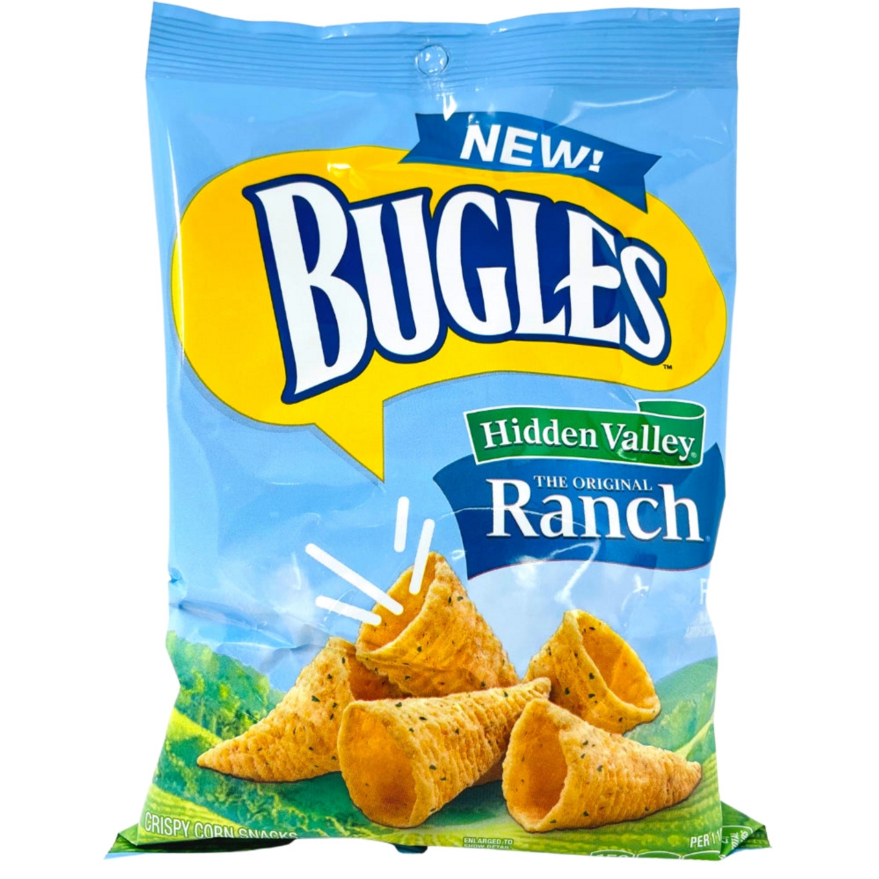 NEW Bugles Hidden Valley The Original Ranch Crispy Corn Snacks 85g