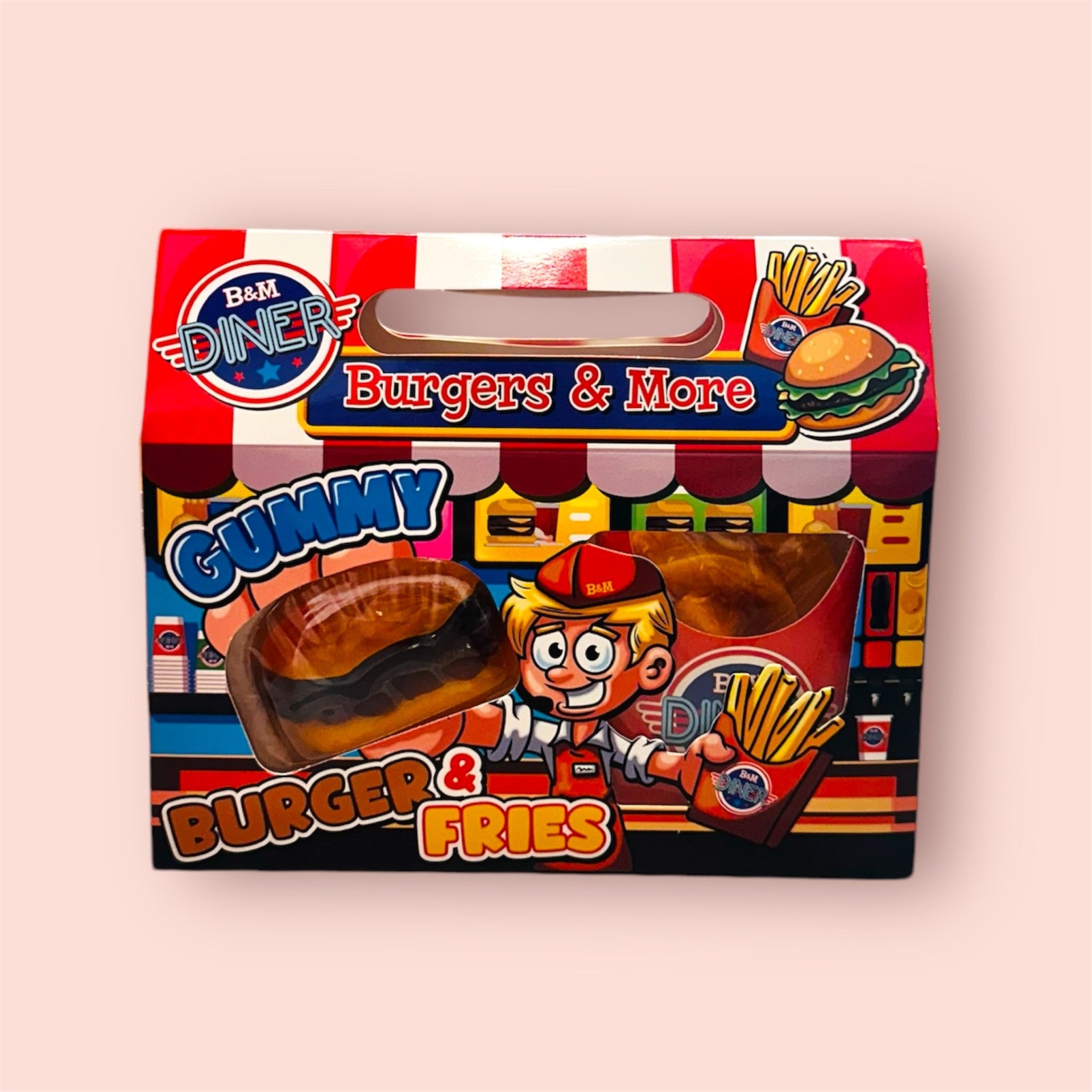 B M Diner Gummy Burger Fries Box 130g The Lolly Barn b-m-diner-gummy-burger-fries-box-130g-the-lolly-barn