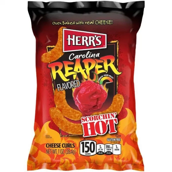 Herr's Herrs Carolina Reaper Cheese Curls Gluten Free 28g