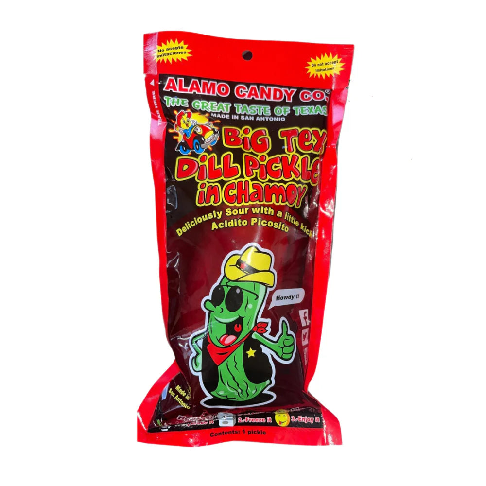 Alamo Candy Big Tex Dill Pickle in Chamoy In A Pouch