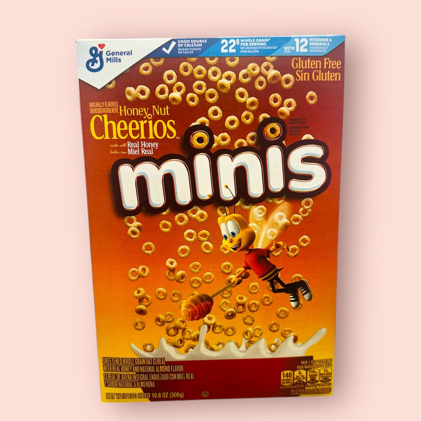 General Mills Cheerios Honey Nut Minis Gluten Free Cereal Box 306g