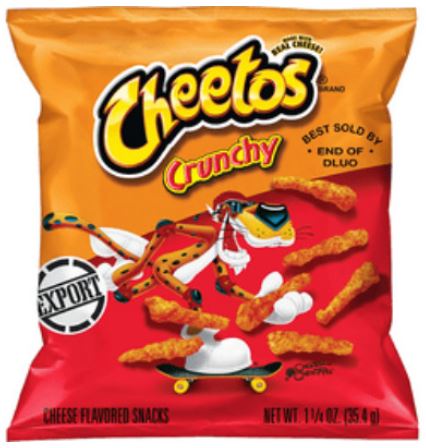 Cheetos Crunchy Original Cheese Flavoured Snack Chips 35.4g Bag