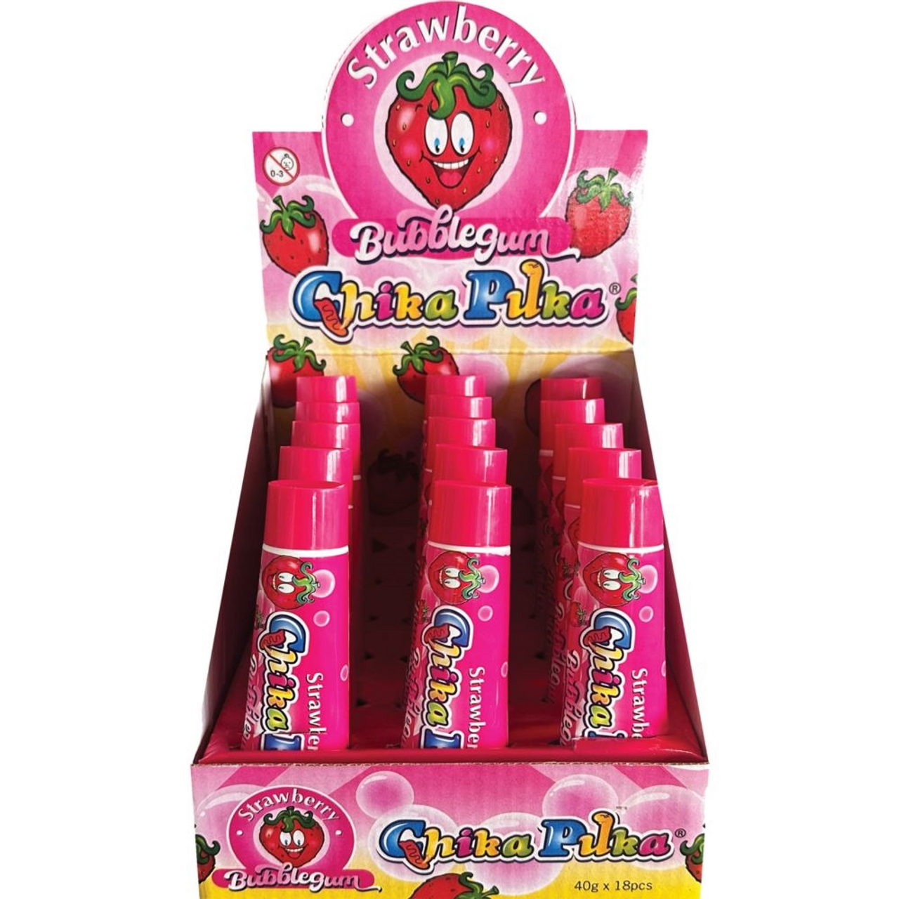 Chika Puka Strawberry Flavoured Bubblegum 40g (1pc)