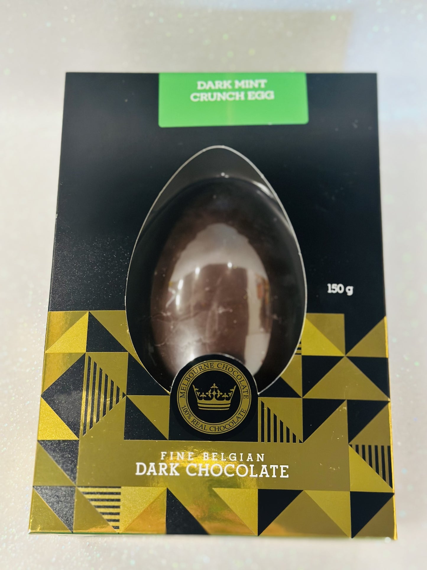 Fine Belgian Melbourne Chocolate Dark Chocolate Mint Crunch Egg 150g BBD: 30th June 2024