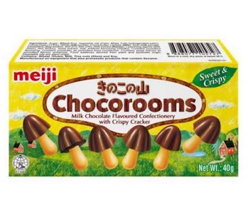 Meiji Chocorooms Milk Chocolate Flavoured With Crispy Cracker 40g