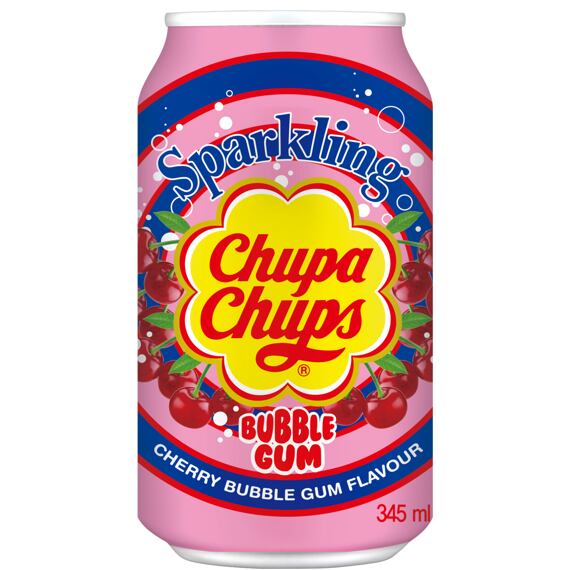 Chupa Chups Sparkling Cherry Bubblegum Flavour Can 345ml