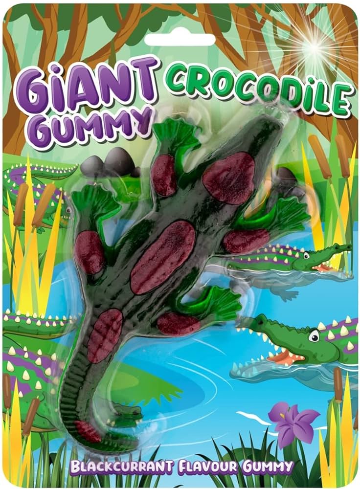 Toms Sweets Giant Gummy Crocodile Blackcurrant Flavour 100g