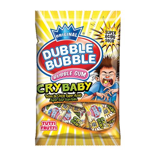 Original Dubble Bubble Bubblegum Cry Baby Super Sour Gum Balls Tutti Frutti 85g