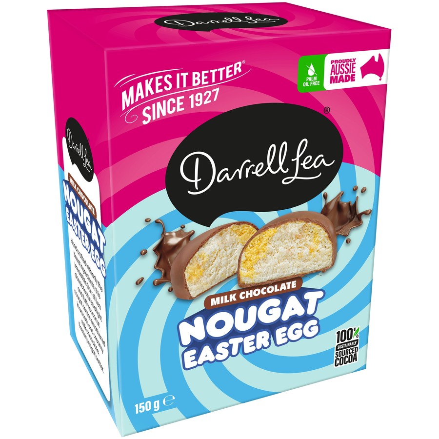 Darrell Lea Milk Chocolate Nougat Easter Egg 150g BBD: 11/06/24