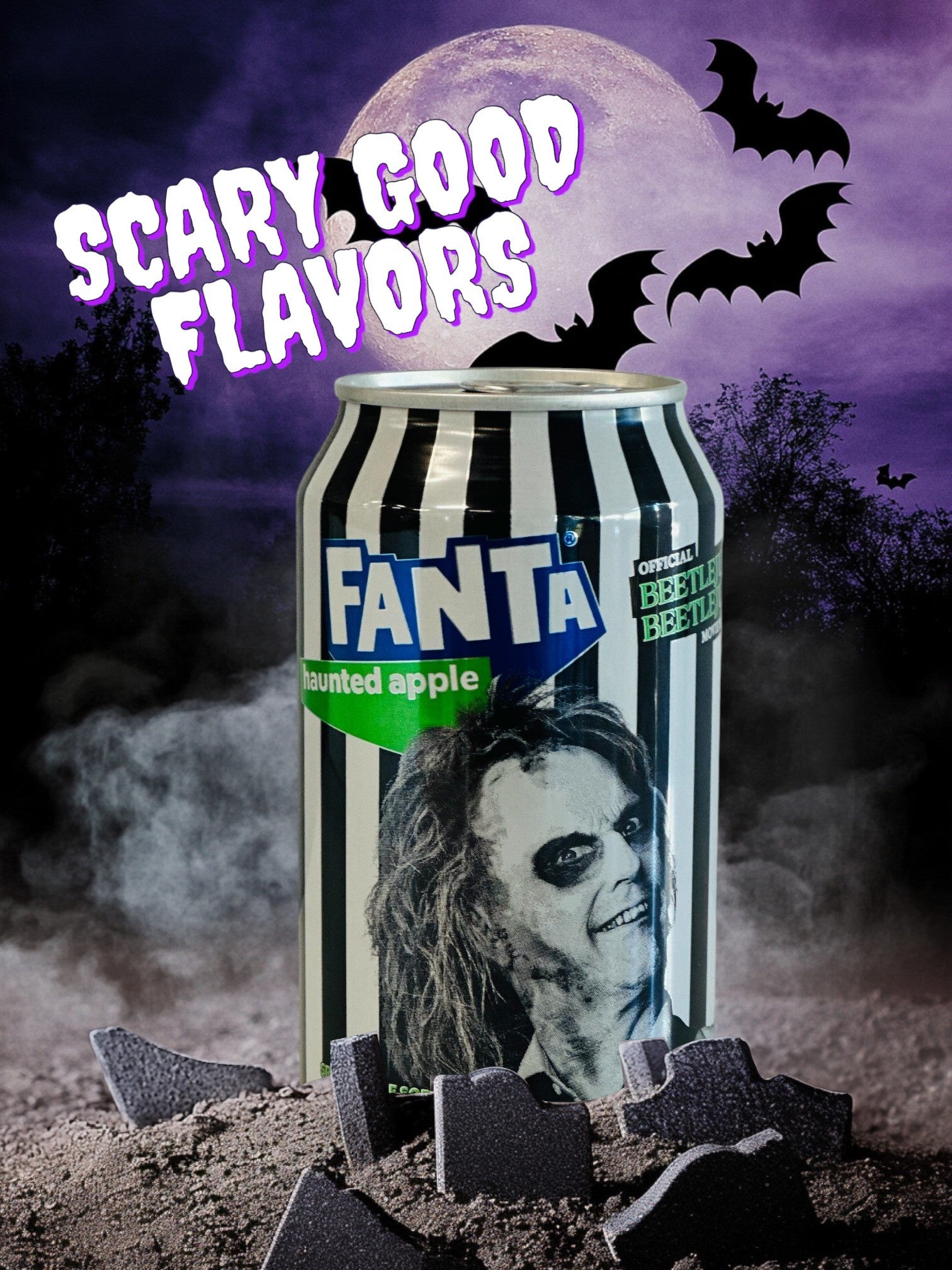 Fanta Haunted Apple Limited Edition Beetlejuice Soft Drink Can 355ml