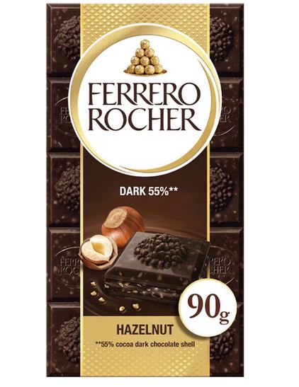 Ferrero Rocher Dark Chocolate Hazelnut Block 90g