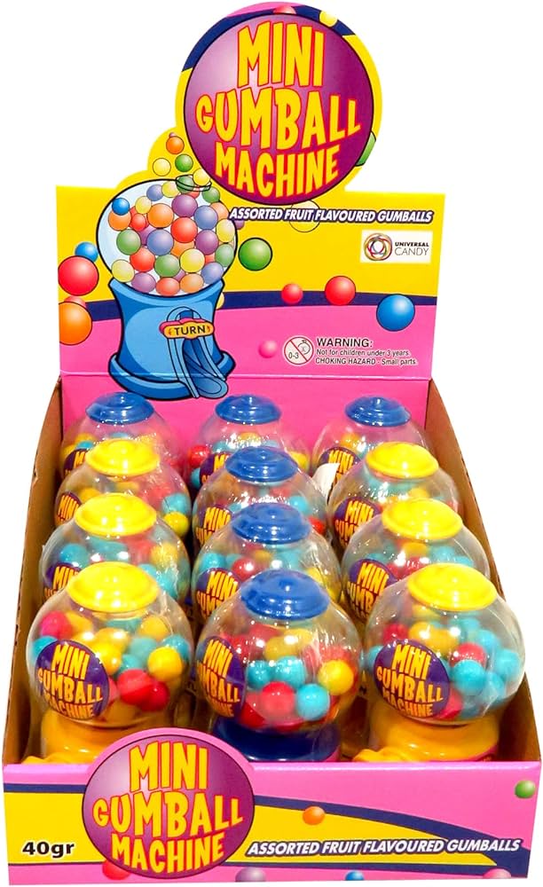 Universal Candy Mini Gumball Machine with Gumballs 40g