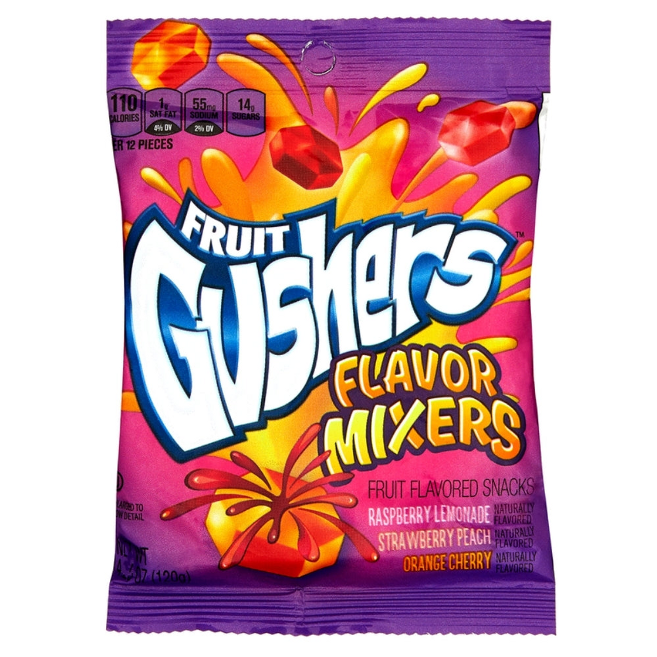 Fruit Gushers Flavor Mixers Chewy Candy Bag 120g