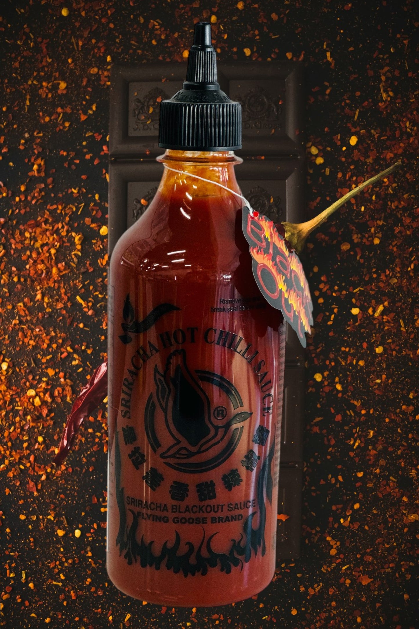 Flying Goose Sriracha Black Out Hot Chilli Sauce 455ml