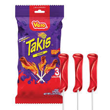 Takis Vero Chamoy Feugo Chilli Powder Lollipops 72g 3 Pack