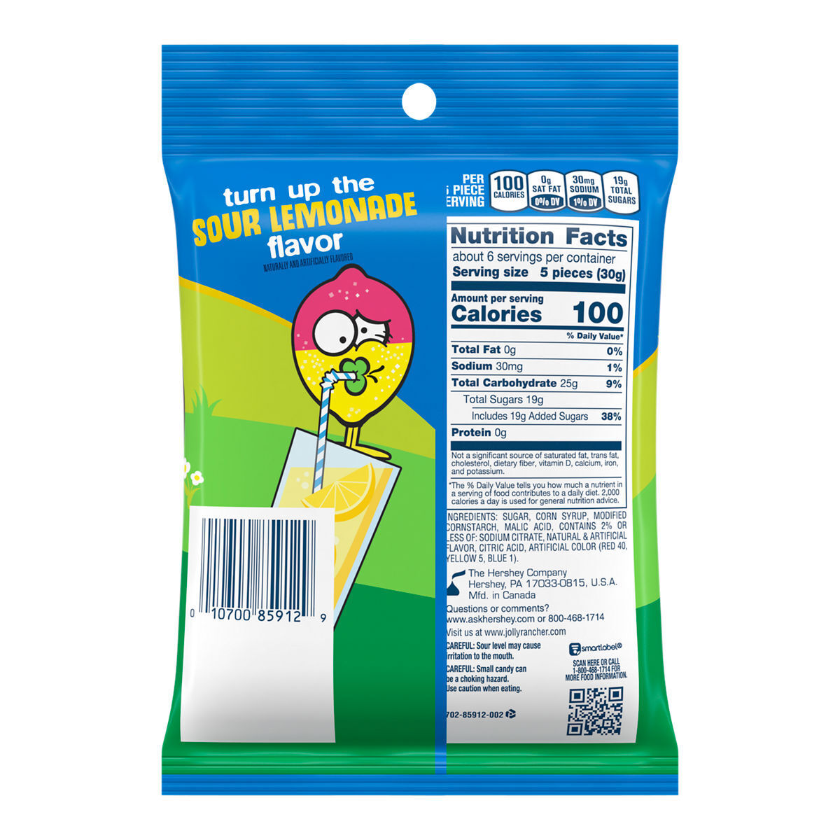 Jolly Rancher Gummies Sour Lemonade Stand 2 in 1 Flavour 184g