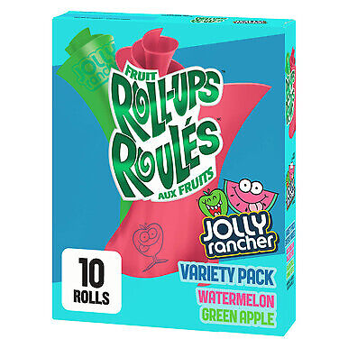 Jolly Rancher Fruit Roll-Ups Fruit Flavoured Snacks Gluten Free 10pkt 141g