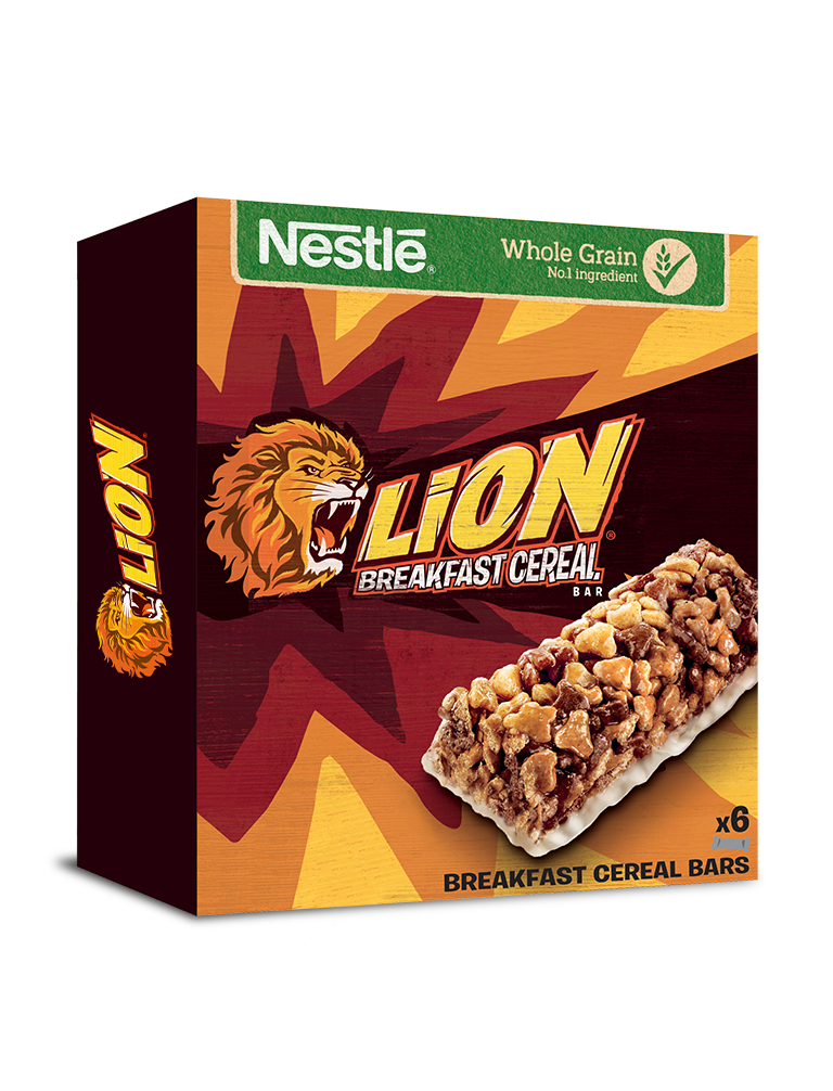 UK Nestle Lion Breakfast Cereal Bars 6pkt 150g BBD: 30/03/24