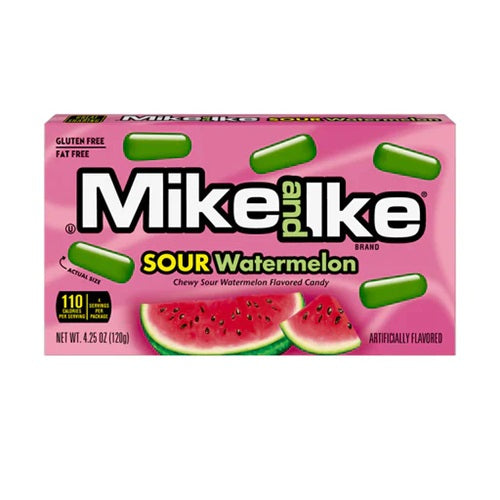 Mike and Ike Sour Watermelon Flavoured Candies Gluten Free Theatre Box 120g