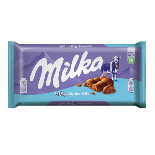 Milka Bubbly Alpine Milk Chocolate Block 90g