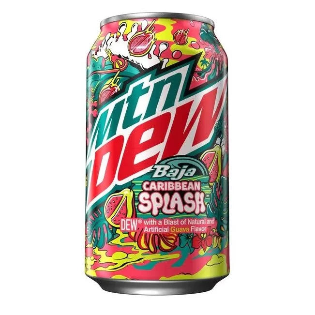 Mountain Dew Baja Caribbean Splash Soft Drink Soda Can 355ml