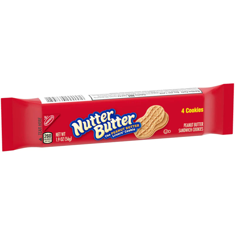 NABISCO Nutter Butter Peanut Butter Cookies 4pack 56g BBD: 12/03/24