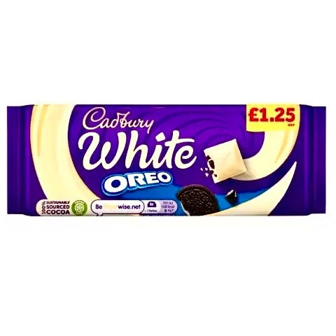 UK Cadbury White Chocolate Oreo Chocolate Block 120g BBD: 27/06/24