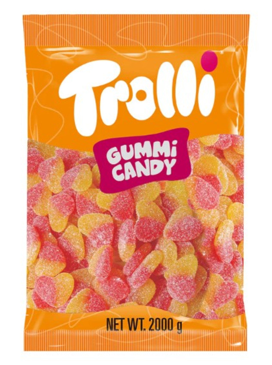 Trolli Gummy Gummi Sour Peach Hearts Gluten Free Bulk Bag 2kg