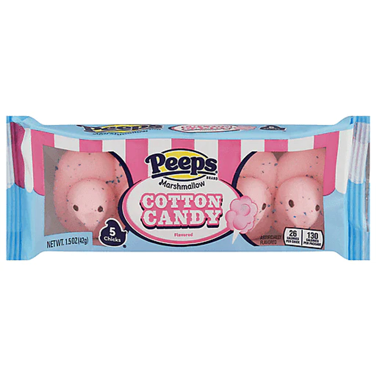 Peeps Marshmallow Cotton Candy Flavoured 5 Chicks Gluten Free 42g