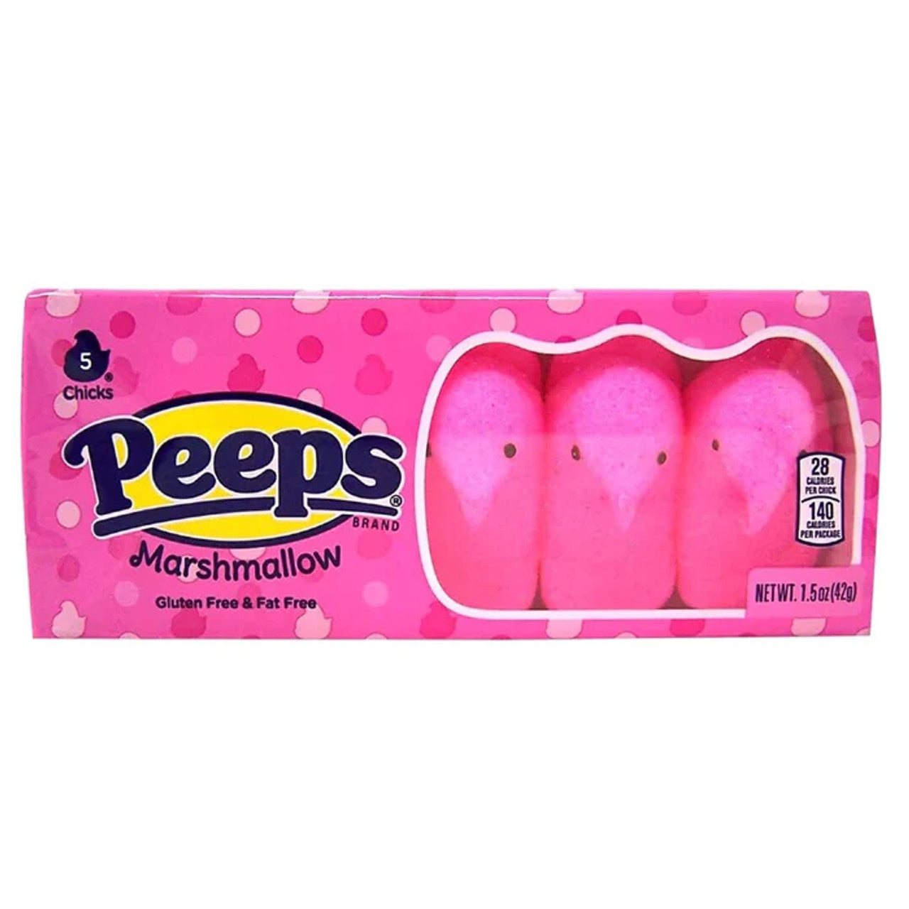 Peeps Pink Marshmallow 5 Chicks Gluten Free 42g