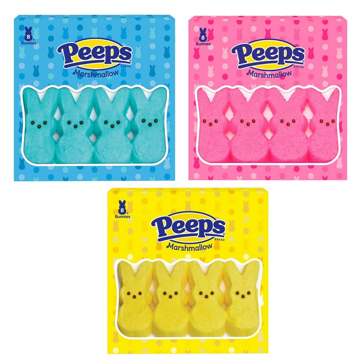Peeps Marshmallow Blue Bunnies 8pk 85g Gluten Free | The Lolly Barn