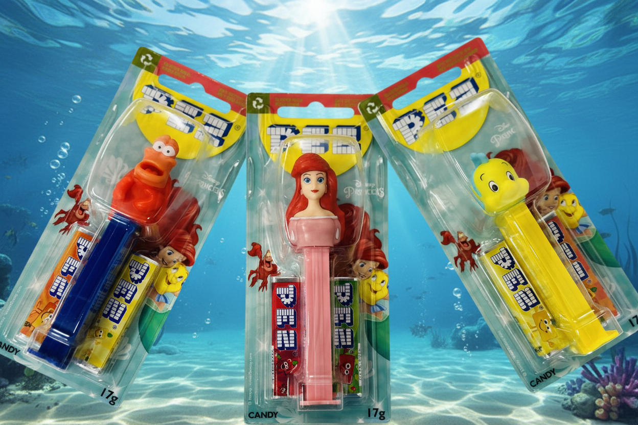 Disney The little Mermaid Pez Ariel, Flounder & Sebastian 17g