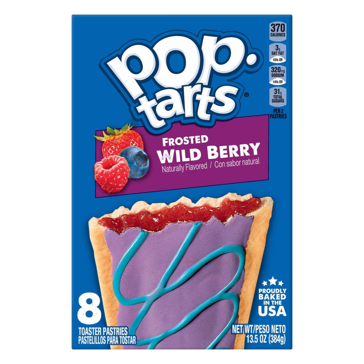 Pop Tarts Frosted Wild Berry 8Pkt Box 384g BBD: 6TH JANUARY 2024