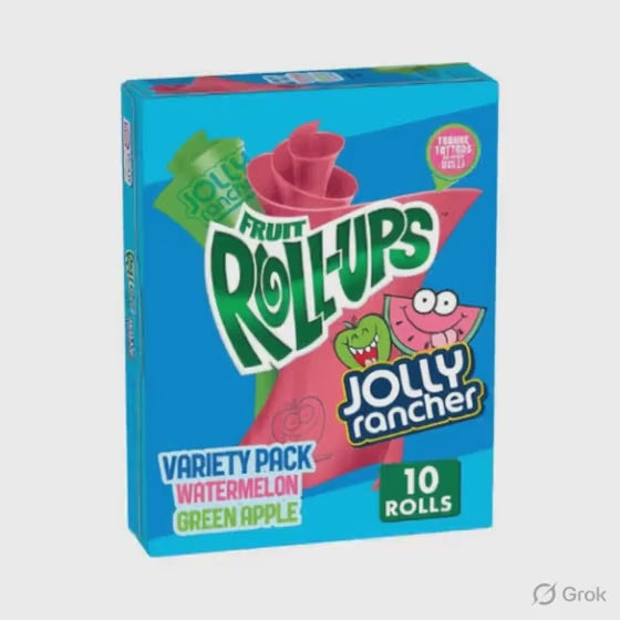 Jolly Rancher Fruit Roll-Ups Fruit Flavoured Snacks Gluten Free 10pkt 141g