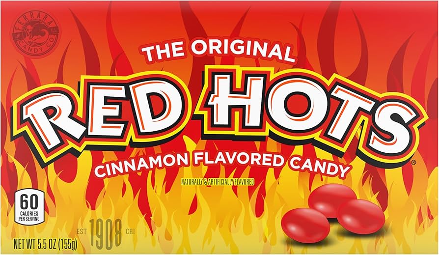 Red Hots Cinnamon Flavoured Chewy Candy Theatre Box 156g BBD: 30/10/24