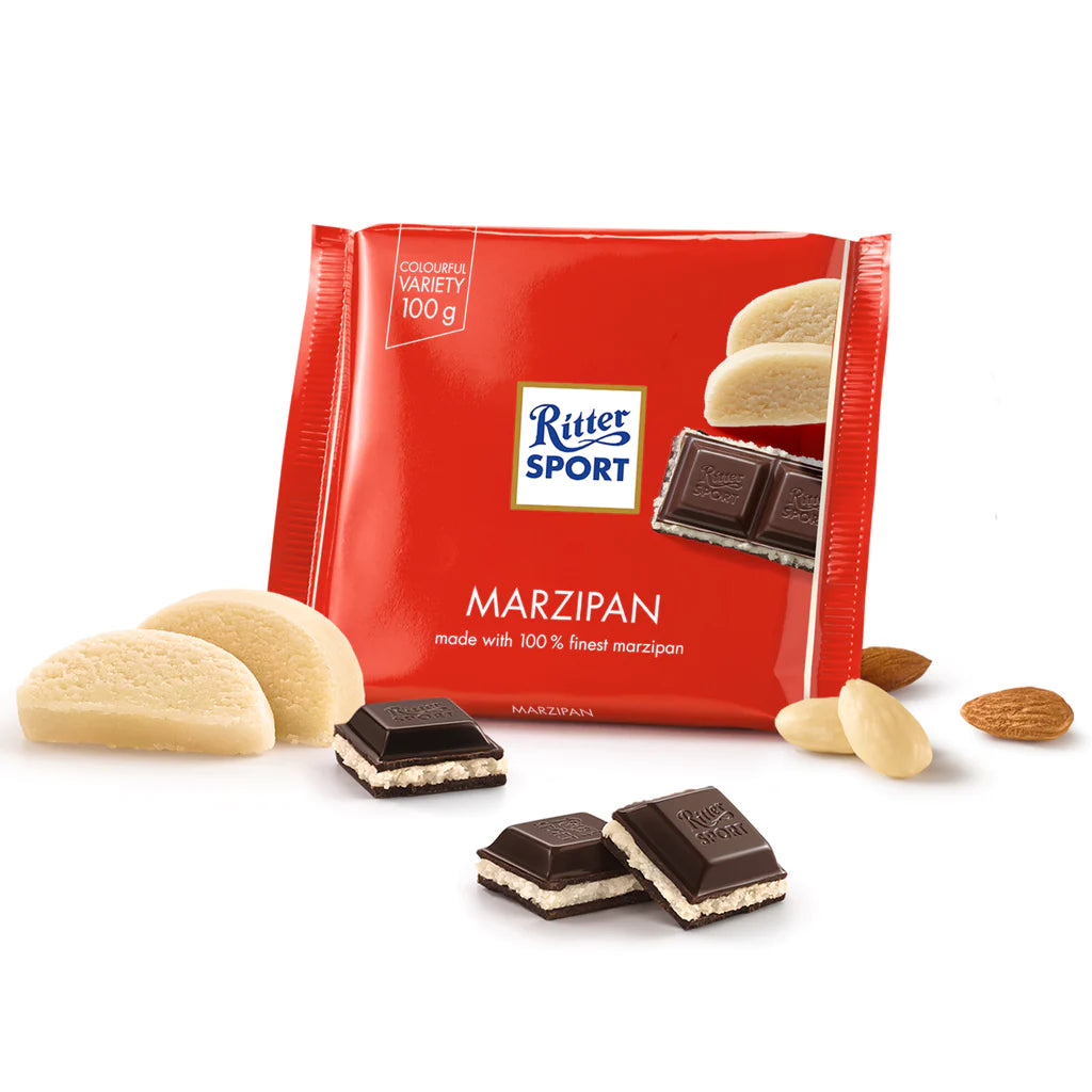 Ritter Sport Dark Chocolate With Marzipan filling 100g