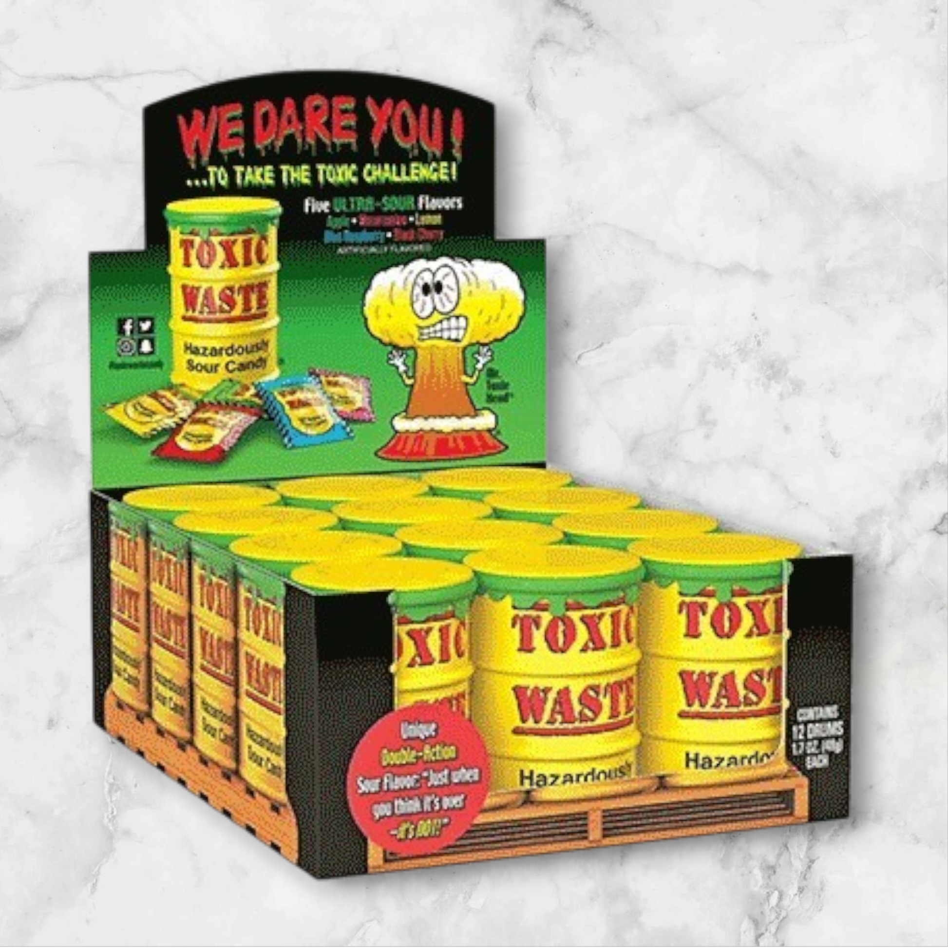 Toxic Waste Hazardously Sour Candy Drum Gluten Free 42g