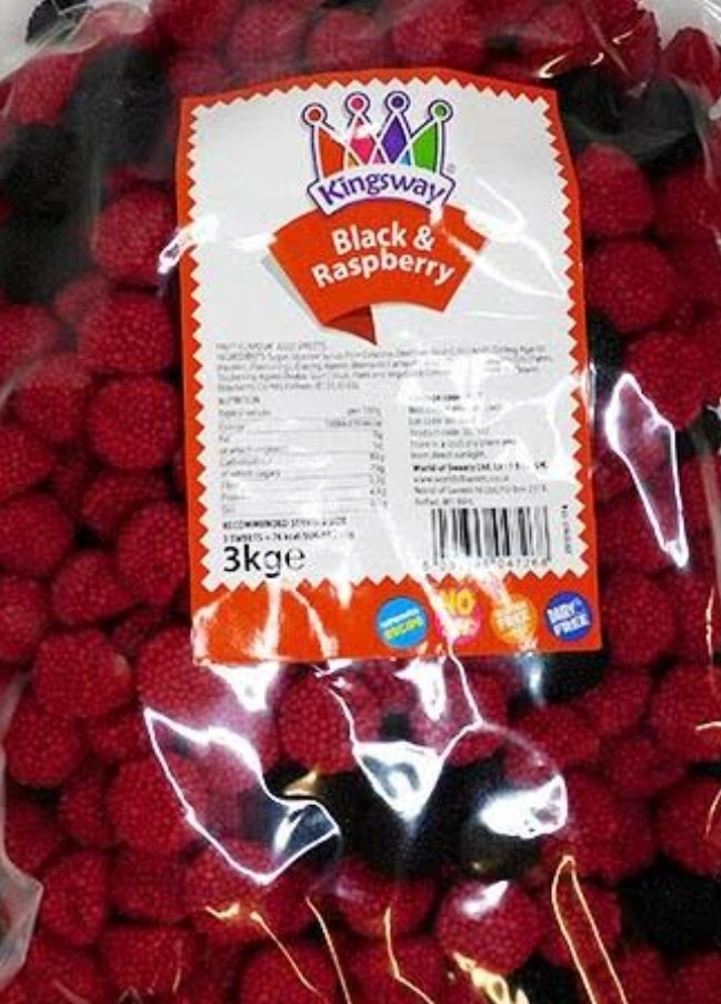 English Kingsway Black &  Raspberry Berries 200g bag