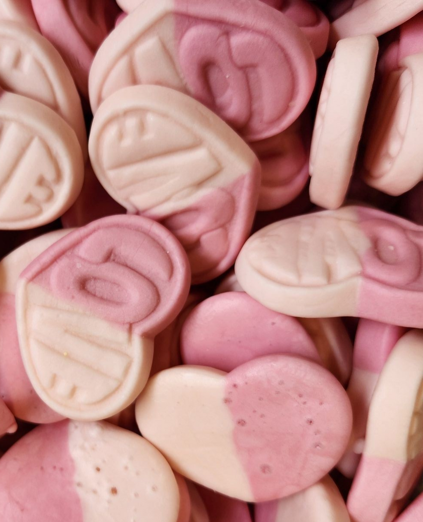 Juicy Jelly Swedish Style Candy Hearts Strawberry & Vanilla 150g Gluten Free Vegan