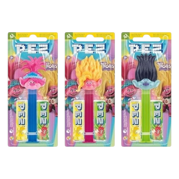Dreamworks Trolls Pez Candy Dispenser 17g Poppy Branch Guy Diamond Gluten Free Vegan