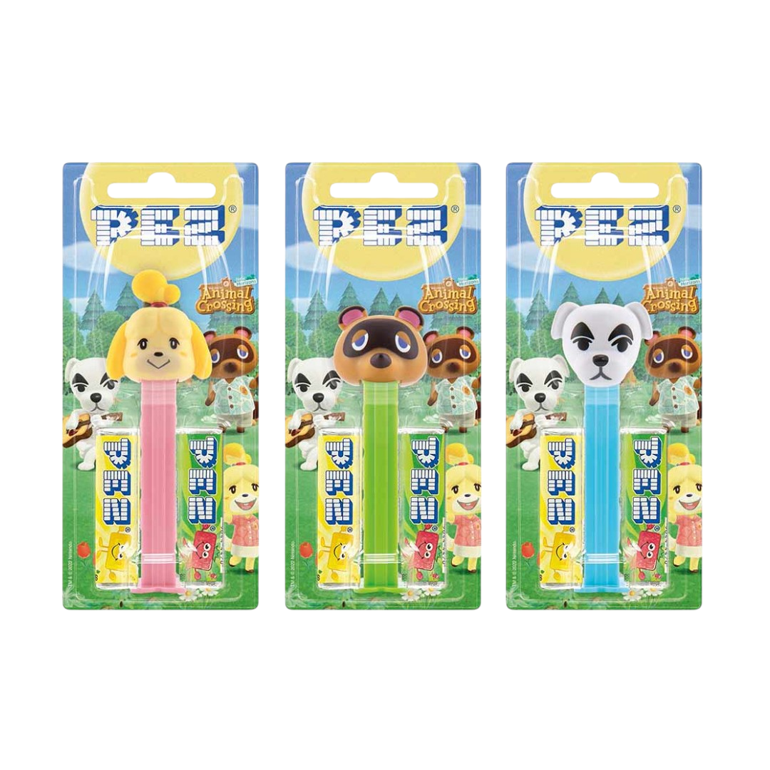 Pez Dispenser Animal Crossings: New Horizons Tom Nook, Isabelle & K.K.Slider 17g