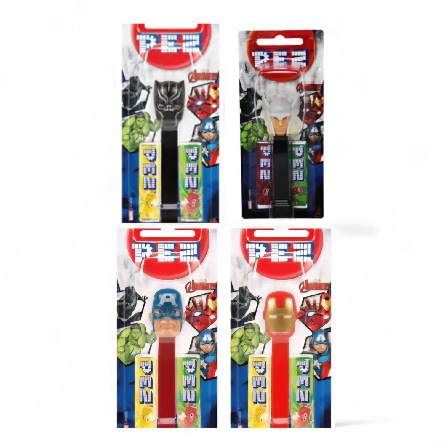 Pez Marvel Avengers Thor, Iron Man, Captain America & Black Panther Candy Dispenser Gluten Free 17g