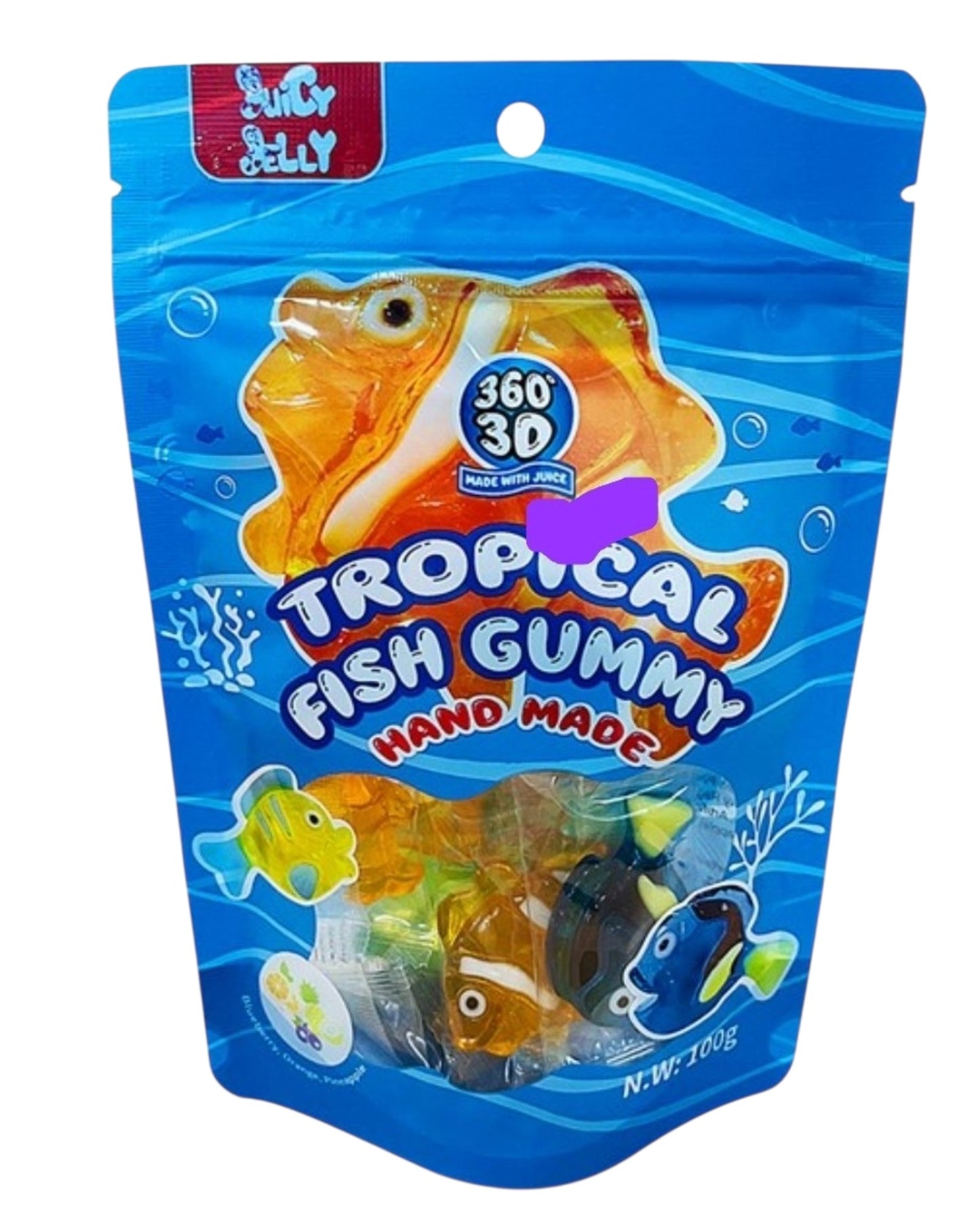 Juicy Jelly 3D Tropical Fish Gummy Hand Made Candy 100g
