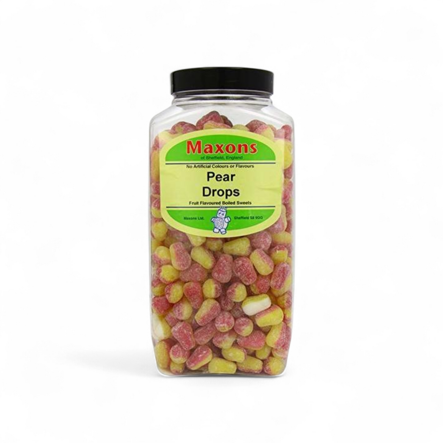 Maxons UK Small Pear Drops Hard Boiled Pear Flavoured English Sweets Candy