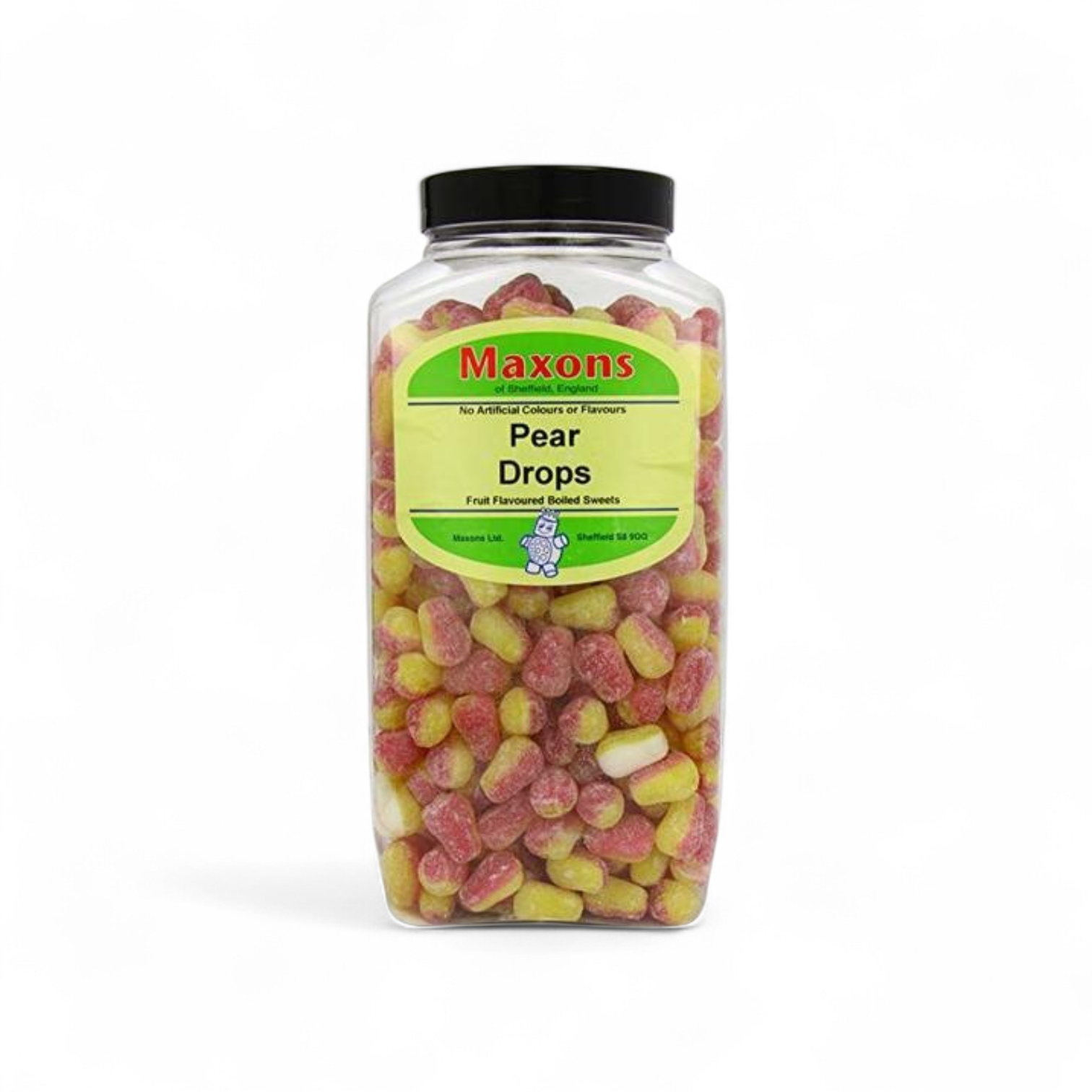 Maxons UK Small Pear Drops Hard Boiled Pear Flavoured English Sweets Candy