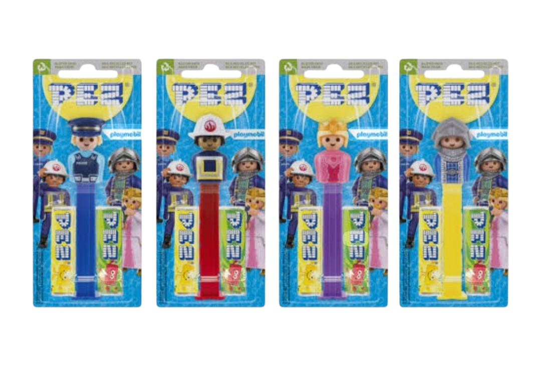Playmobil Pez Candy Dispenser Knight Firefighter Princess Police Officer Gluten Free Vegan 17g