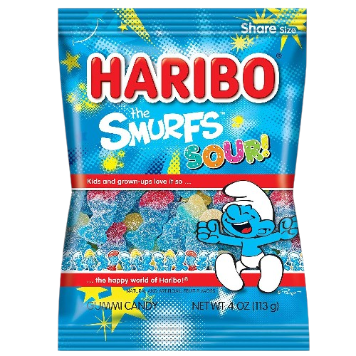 Haribo Sour Smurfs Gummy Gummi Candy 113g Bag
