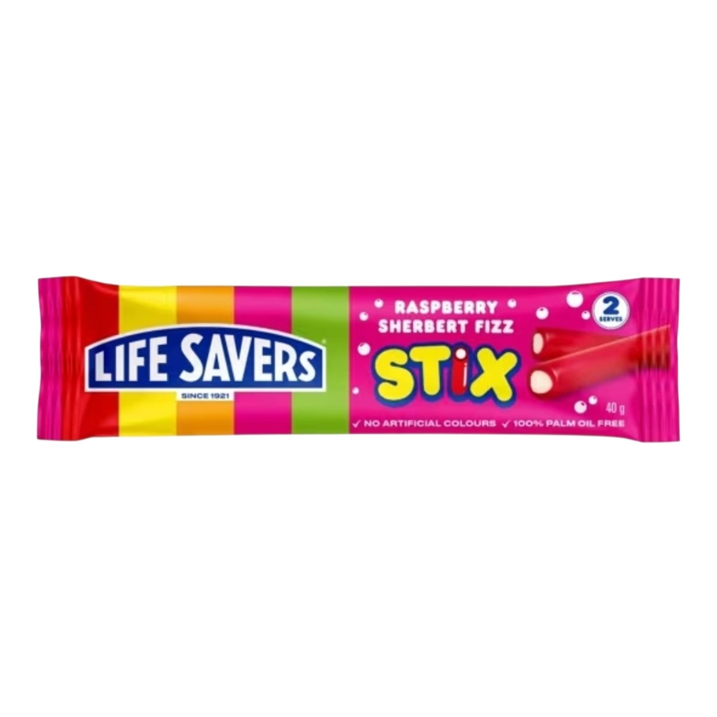 Life Savers Stix RJ Fabulicious Raspberry Sherbet Fizz Twister 40g